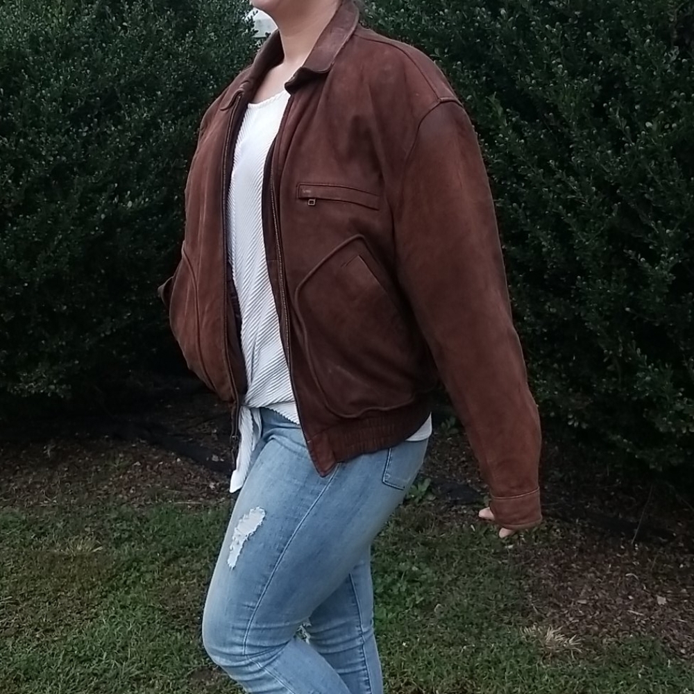 VINTAGE Banana Republic Leather Coat - Picture 9 of 15